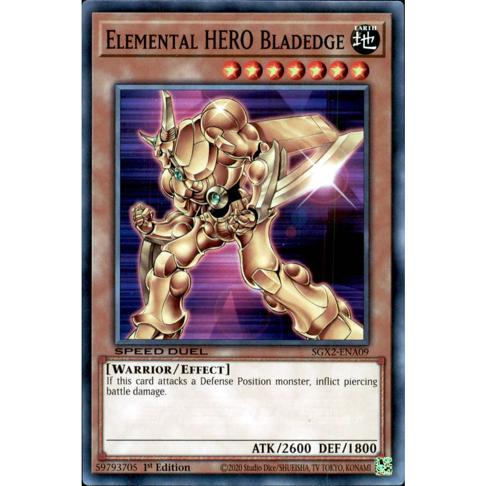 Elemental HERO Bladedge SGX2-ENA09 Yu-Gi-Oh! Card from the Speed Duel GX: Midterm Paradox Set