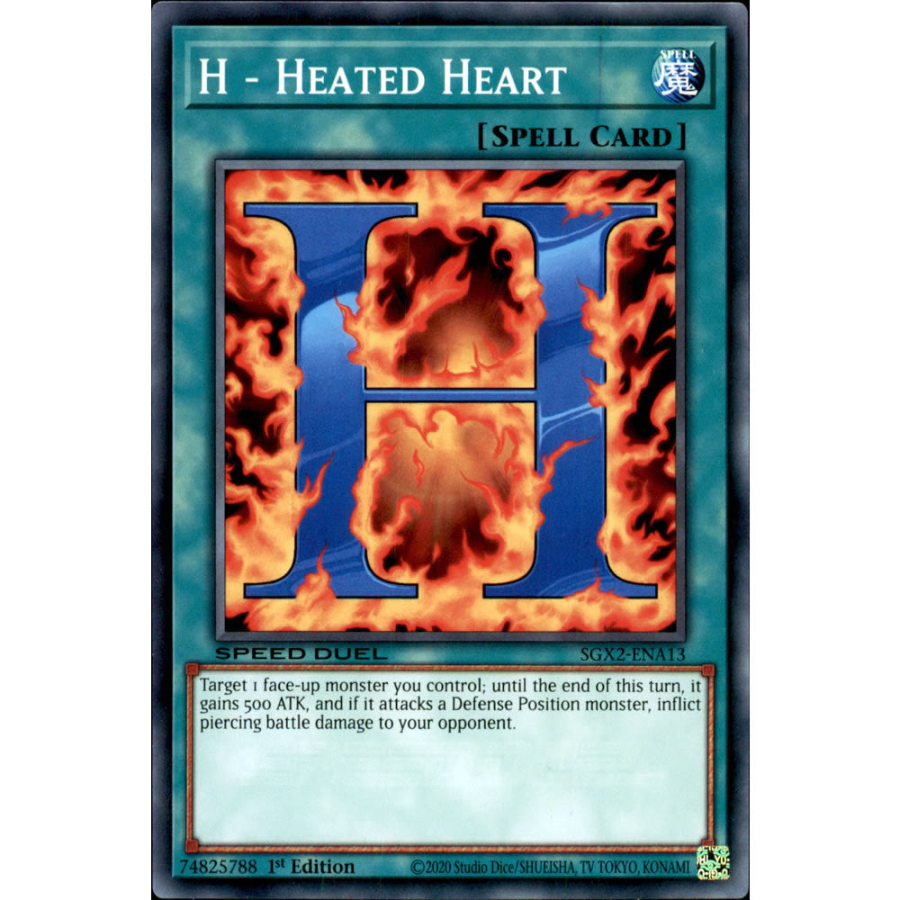 H - Heated Heart SGX2-ENA13 Yu-Gi-Oh! Card from the Speed Duel GX: Midterm Paradox Set