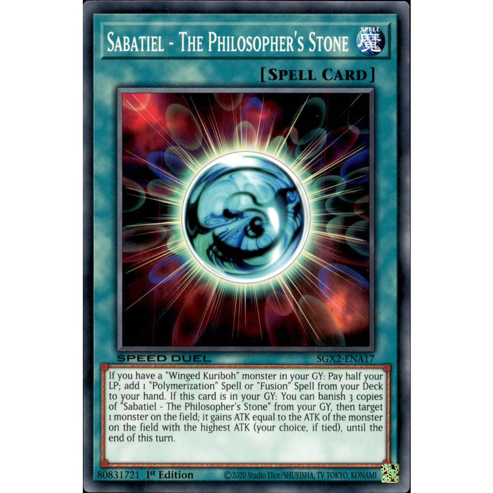Sabatiel - The Philosopher's Stone SGX2-ENA17 Yu-Gi-Oh! Card from the Speed Duel GX: Midterm Paradox Set