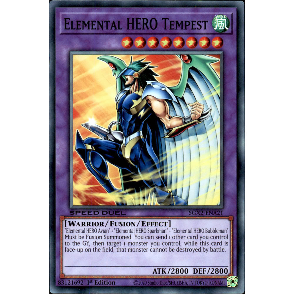 Elemental HERO Tempest SGX2-ENA21 Yu-Gi-Oh! Card from the Speed Duel GX: Midterm Paradox Set