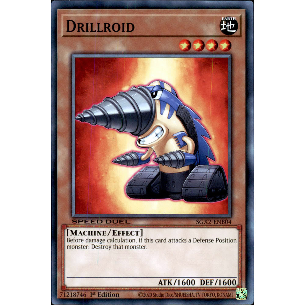 Drillroid SGX2-ENB04 Yu-Gi-Oh! Card from the Speed Duel GX: Midterm Paradox Set
