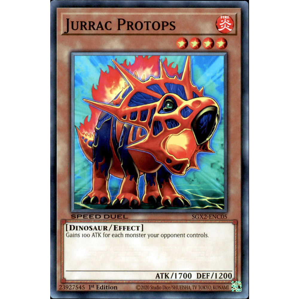 Jurrac Protops SGX2-ENC05 Yu-Gi-Oh! Card from the Speed Duel GX: Midterm Paradox Set