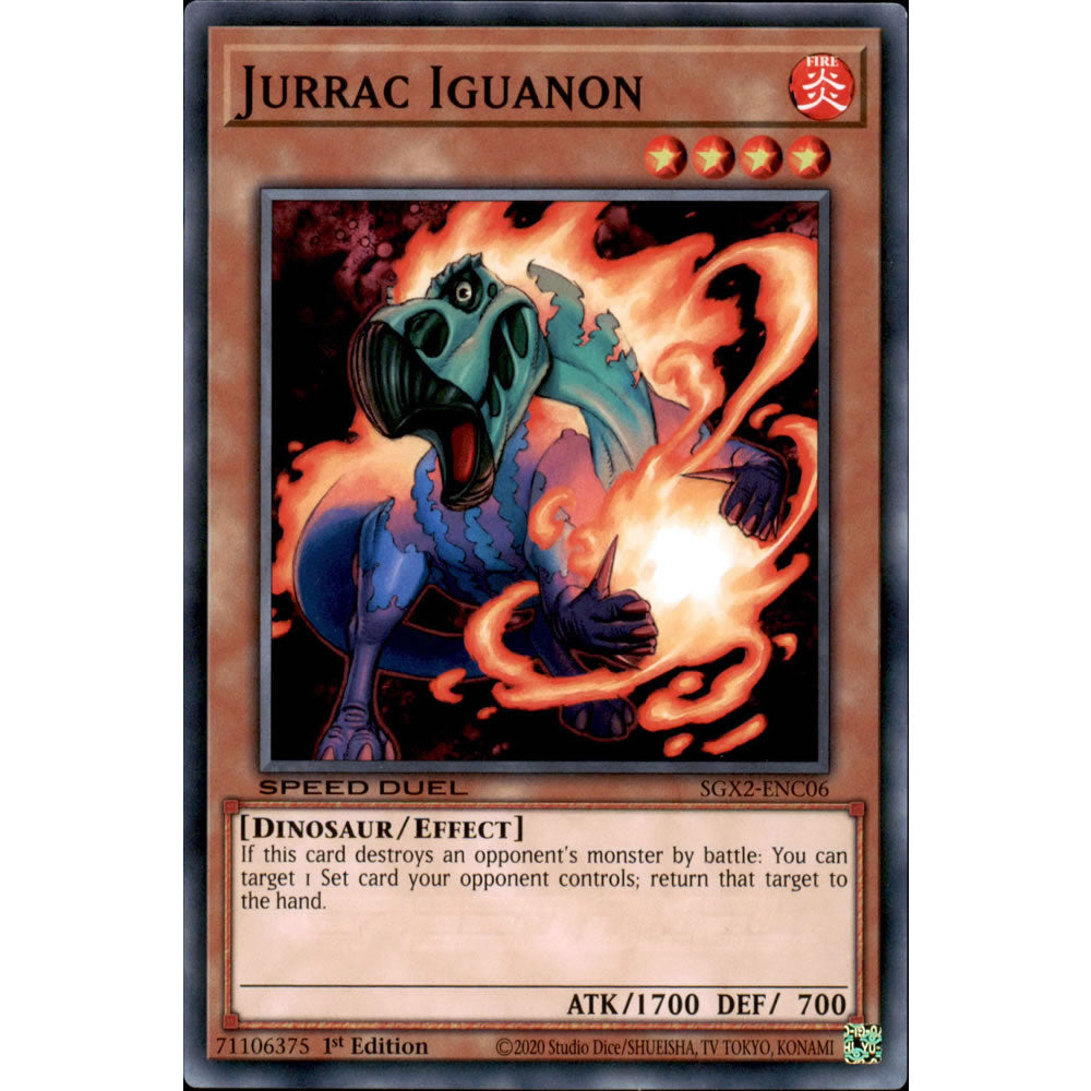 Jurrac Iguanon SGX2-ENC06 Yu-Gi-Oh! Card from the Speed Duel GX: Midterm Paradox Set