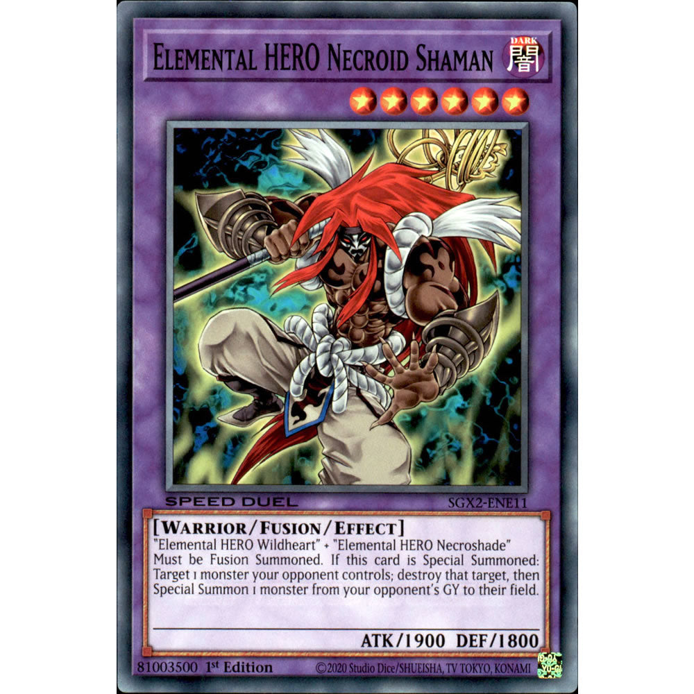 Elemental HERO Necroid Shaman SGX2-ENE11 Yu-Gi-Oh! Card from the Speed Duel GX: Midterm Paradox Set