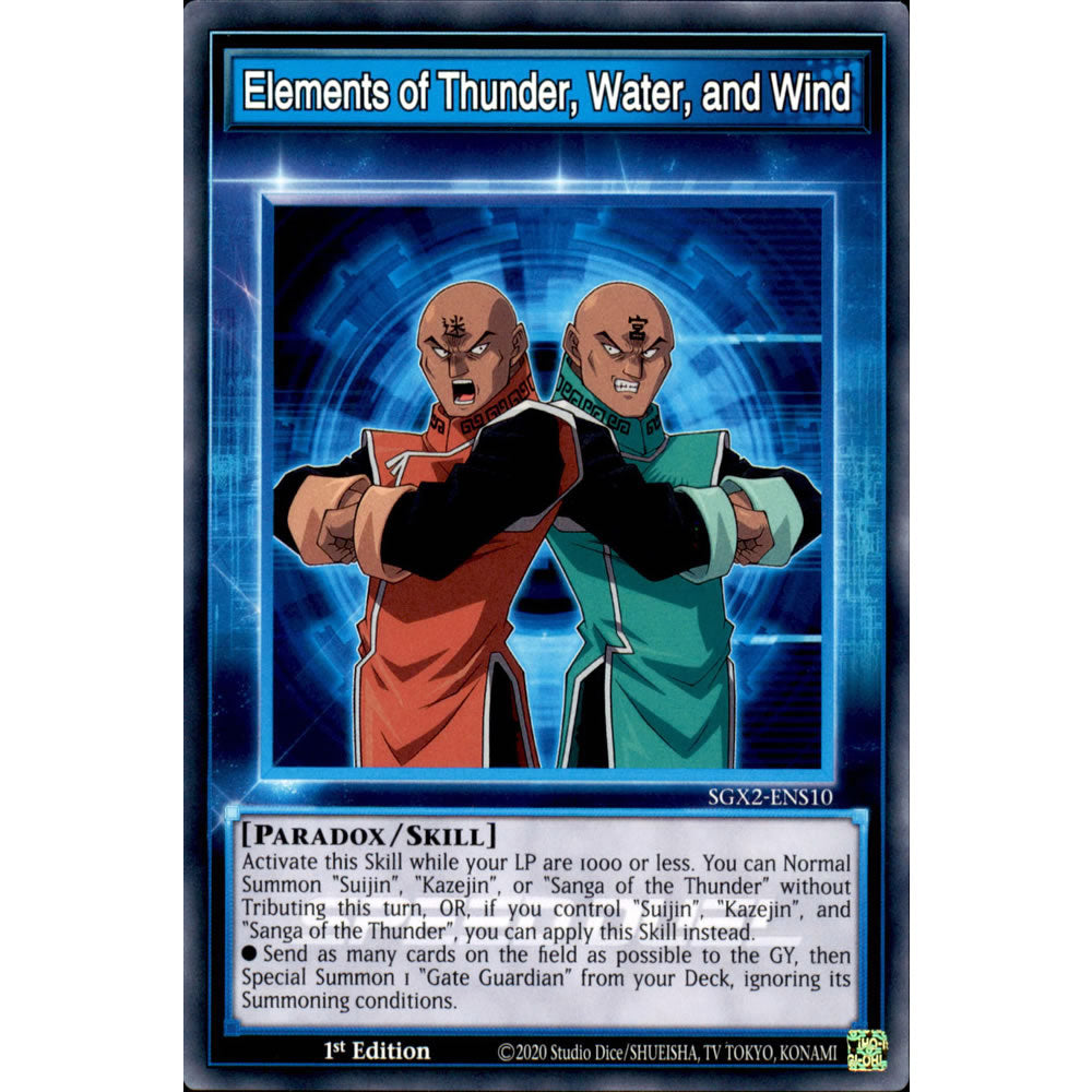 Elements of Thunder, Water, and Wind SGX2-ENS10 Yu-Gi-Oh! Card from the Speed Duel GX: Midterm Paradox Set
