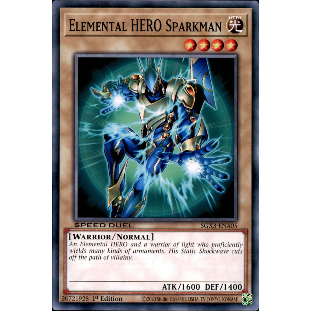 Elemental HERO Sparkman SGX3-ENA05 Yu-Gi-Oh! Card from the Speed Duel GX: Duelists of Shadows Set