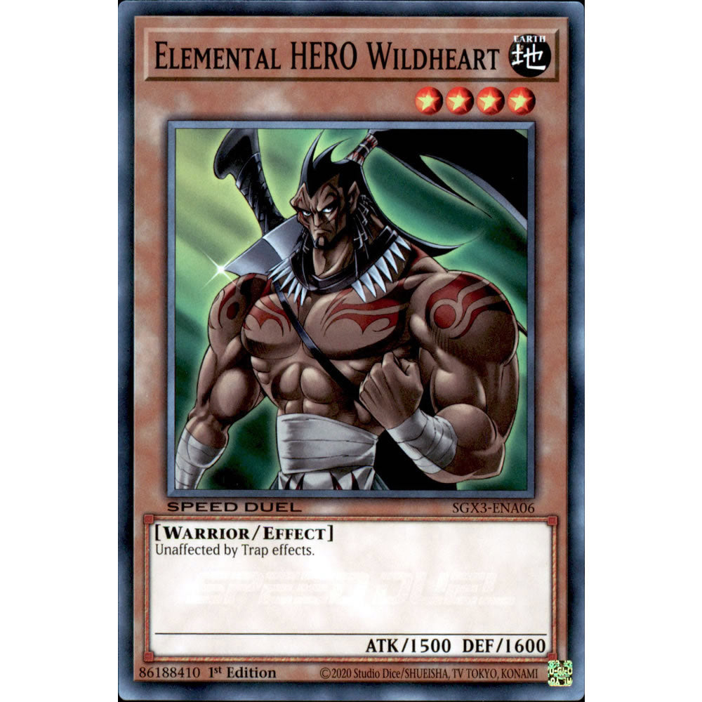 Elemental HERO Wildheart SGX3-ENA06 Yu-Gi-Oh! Card from the Speed Duel GX: Duelists of Shadows Set