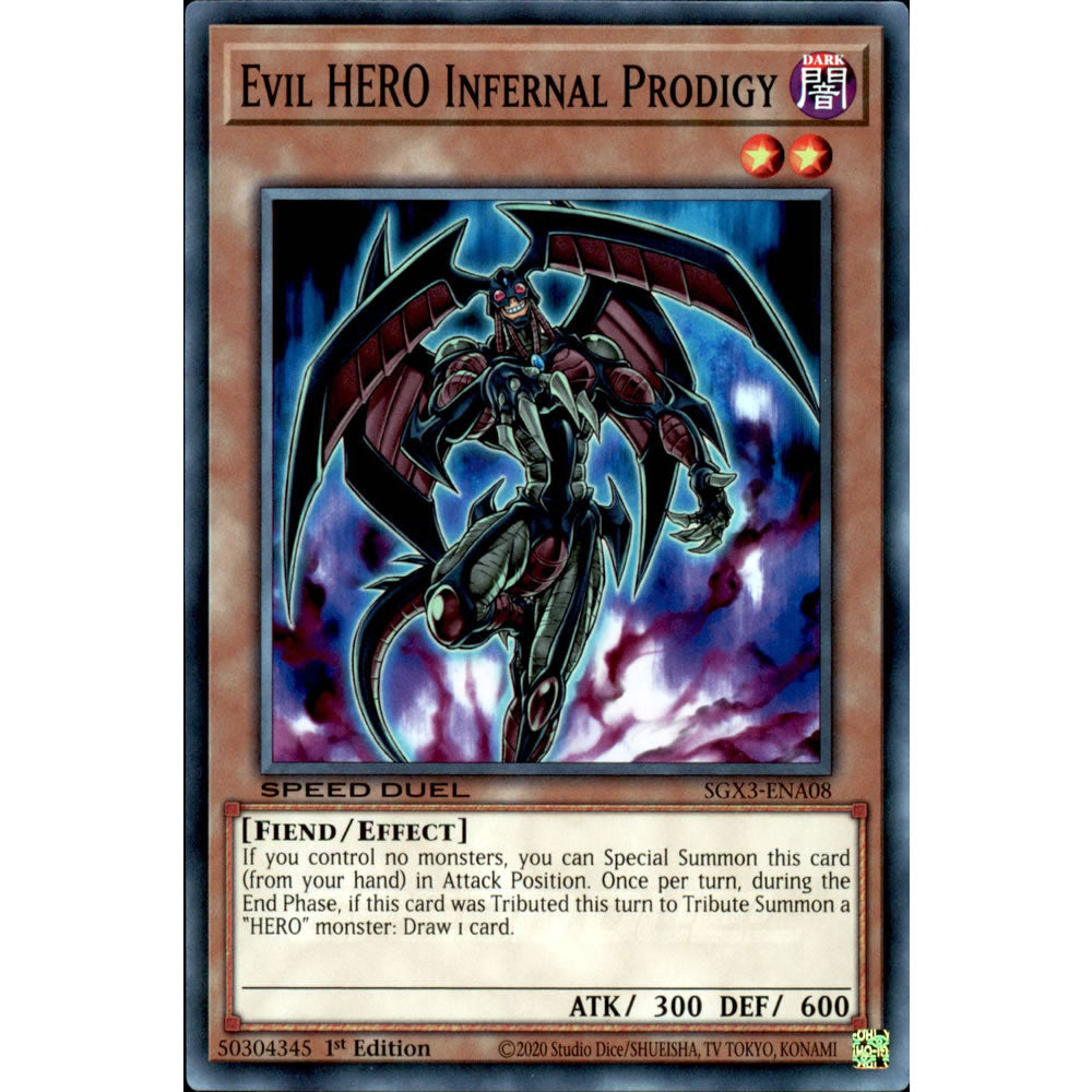 Evil HERO Infernal Prodigy SGX3-ENA08 Yu-Gi-Oh! Card from the Speed Duel GX: Duelists of Shadows Set