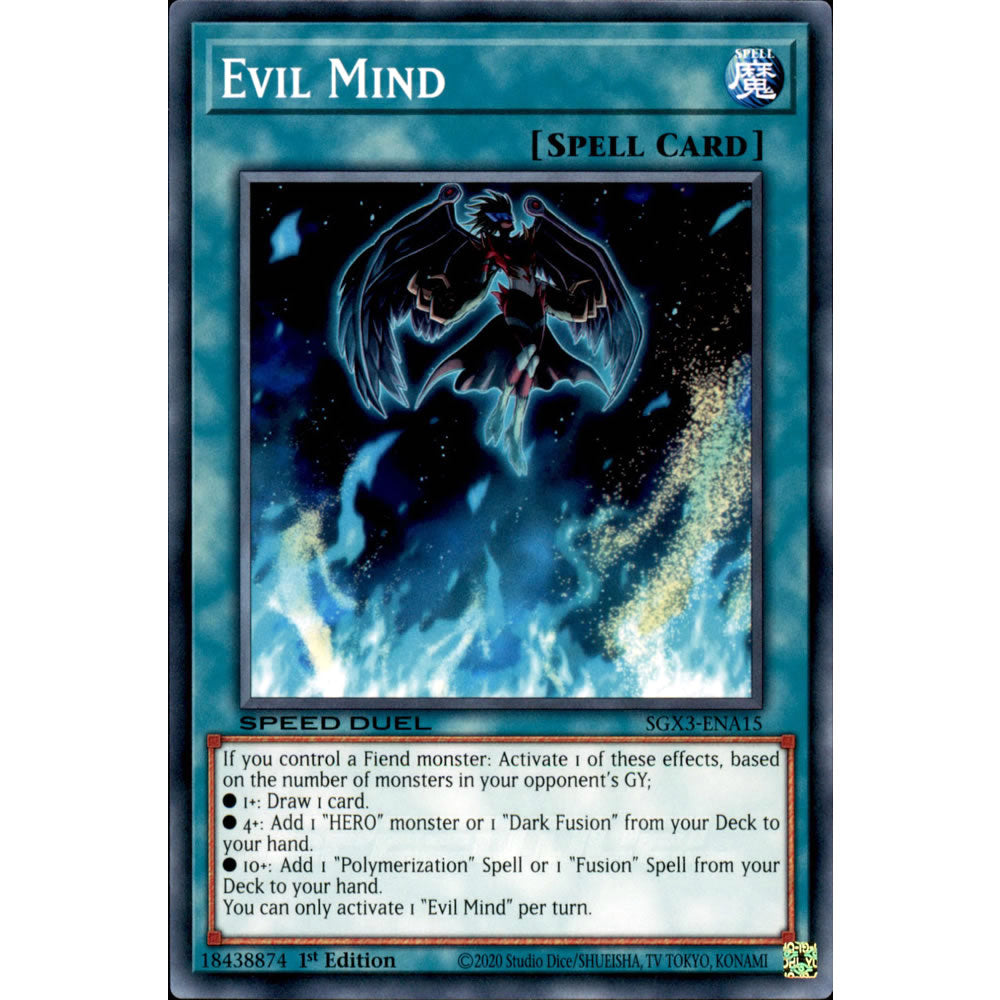 Evil Mind SGX3-ENA15 Yu-Gi-Oh! Card from the Speed Duel GX: Duelists of Shadows Set