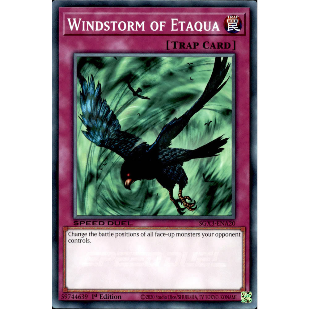 Windstorm of Etaqua SGX3-ENA20 Yu-Gi-Oh! Card from the Speed Duel GX: Duelists of Shadows Set