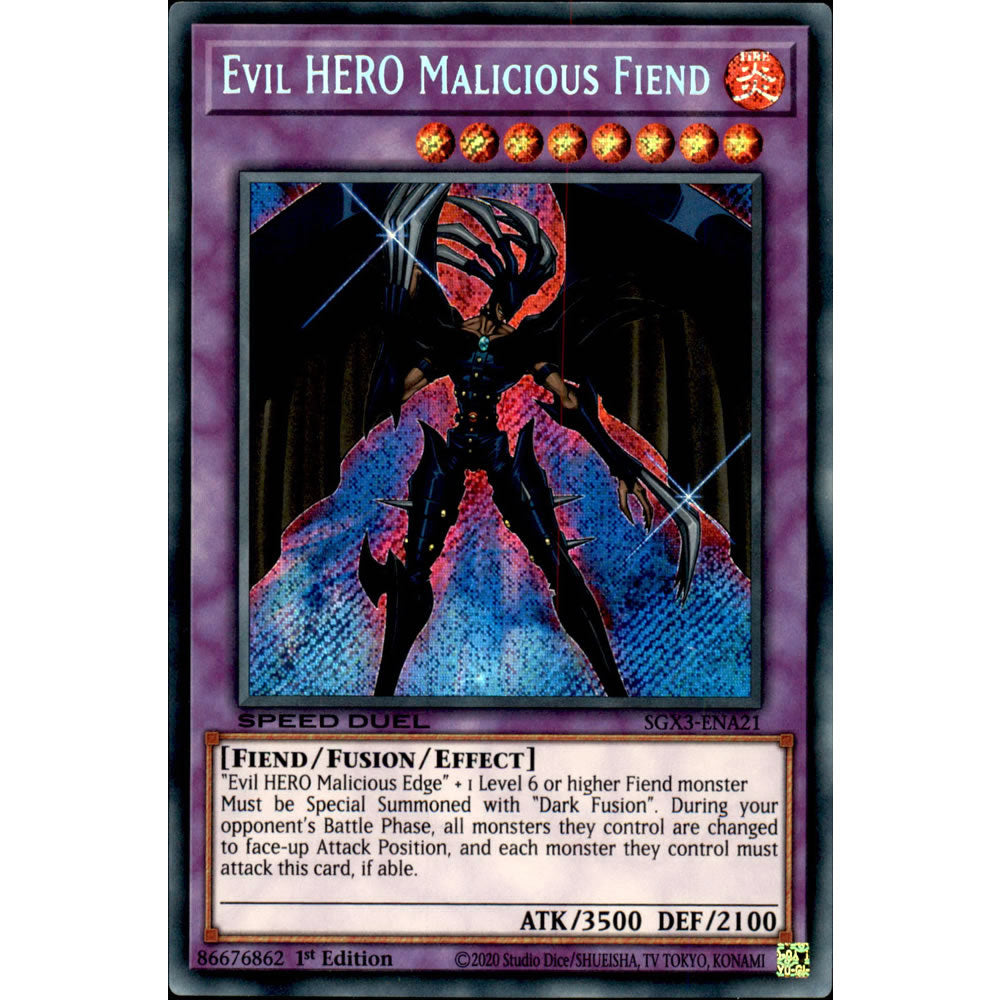 Evil HERO Malicious Fiend SGX3-ENA21 Yu-Gi-Oh! Card Evil HERO Malicious Fiend SGX3-ENA21 Yu-Gi-Oh! Card