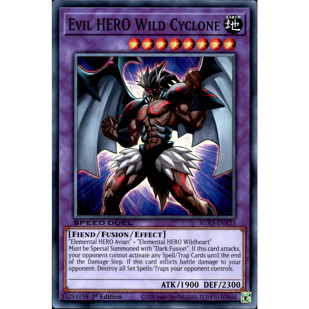 Evil HERO Wild Cyclone SGX3-ENA23 Yu-Gi-Oh! Card from the Speed Duel GX: Duelists of Shadows Set