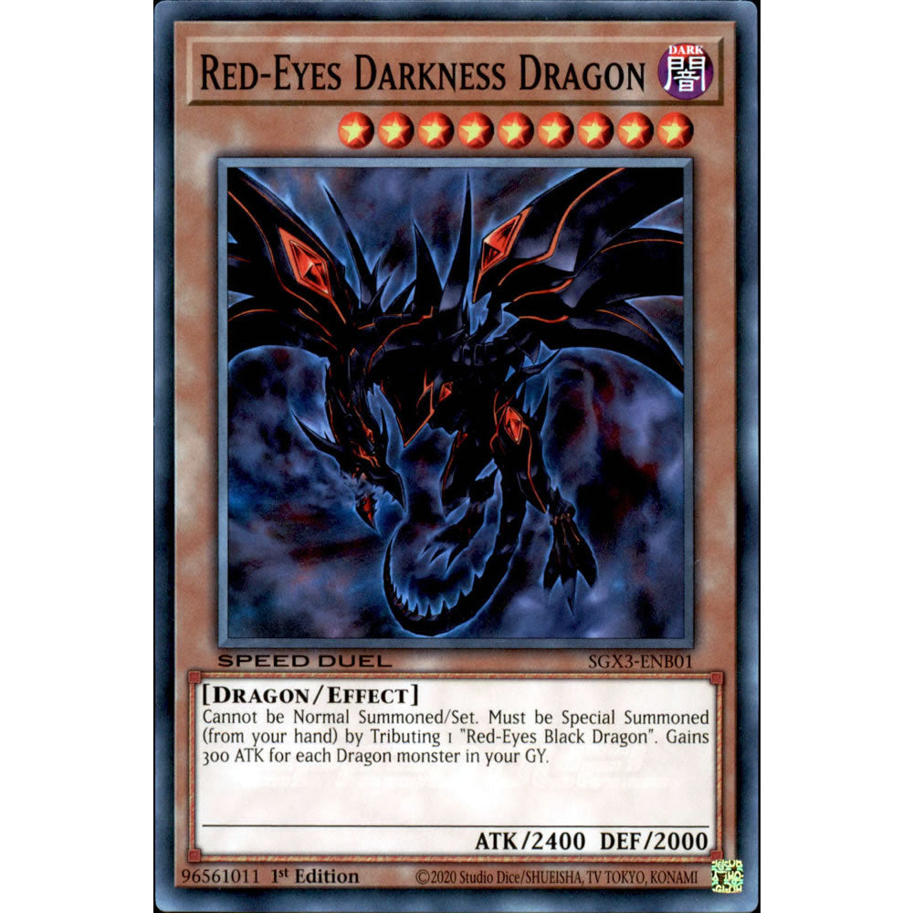 Red-Eyes Darkness Dragon SGX3-ENB01 Yu-Gi-Oh! Card from the Speed Duel GX: Duelists of Shadows Set