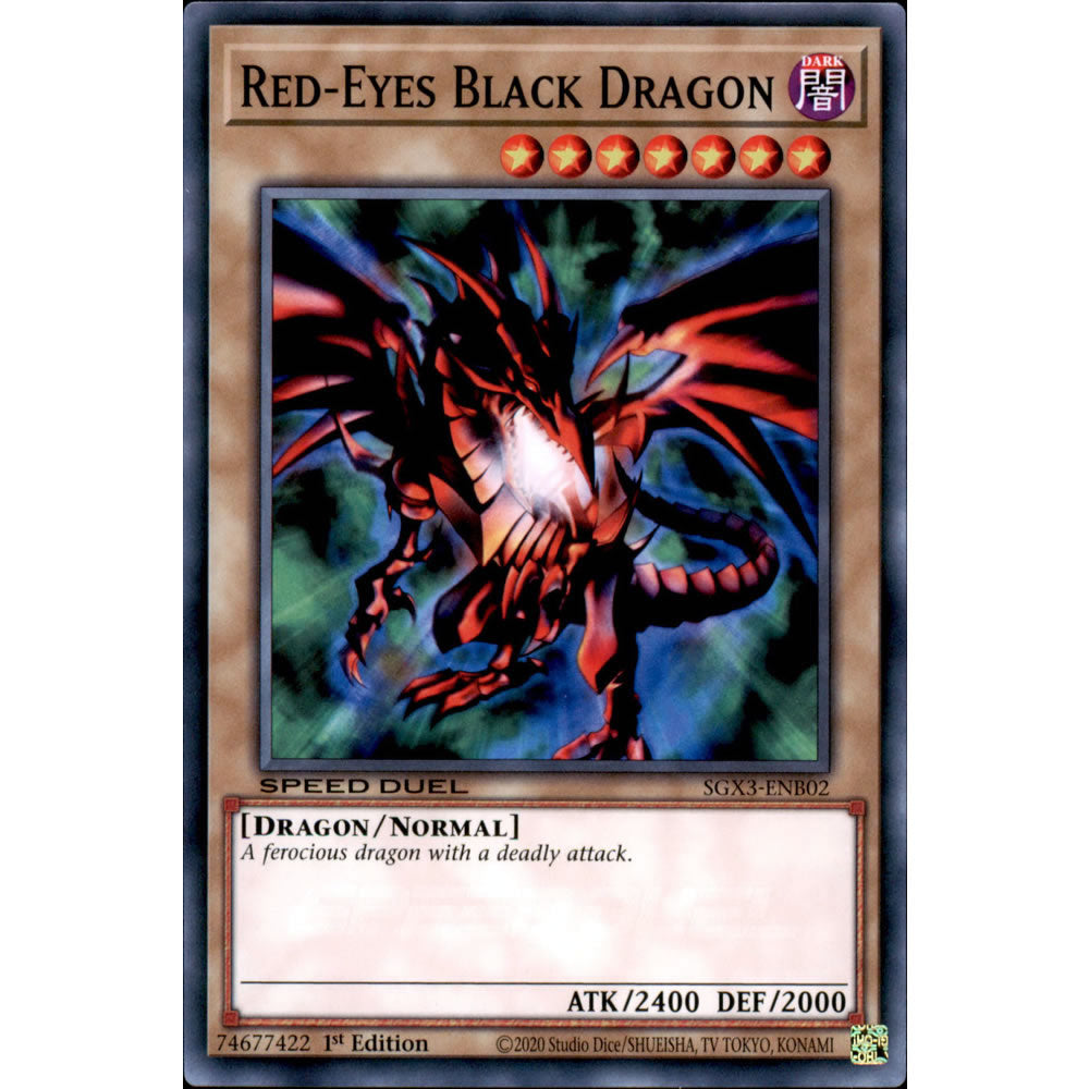 Red-Eyes Black Dragon SGX3-ENB02 Yu-Gi-Oh! Card from the Speed Duel GX: Duelists of Shadows Set