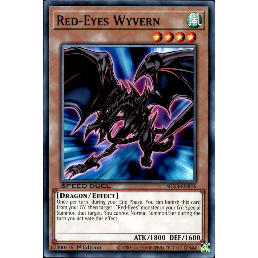 Red-Eyes Wyvern SGX3-ENB06 Yu-Gi-Oh! Card from the Speed Duel GX: Duelists of Shadows Set