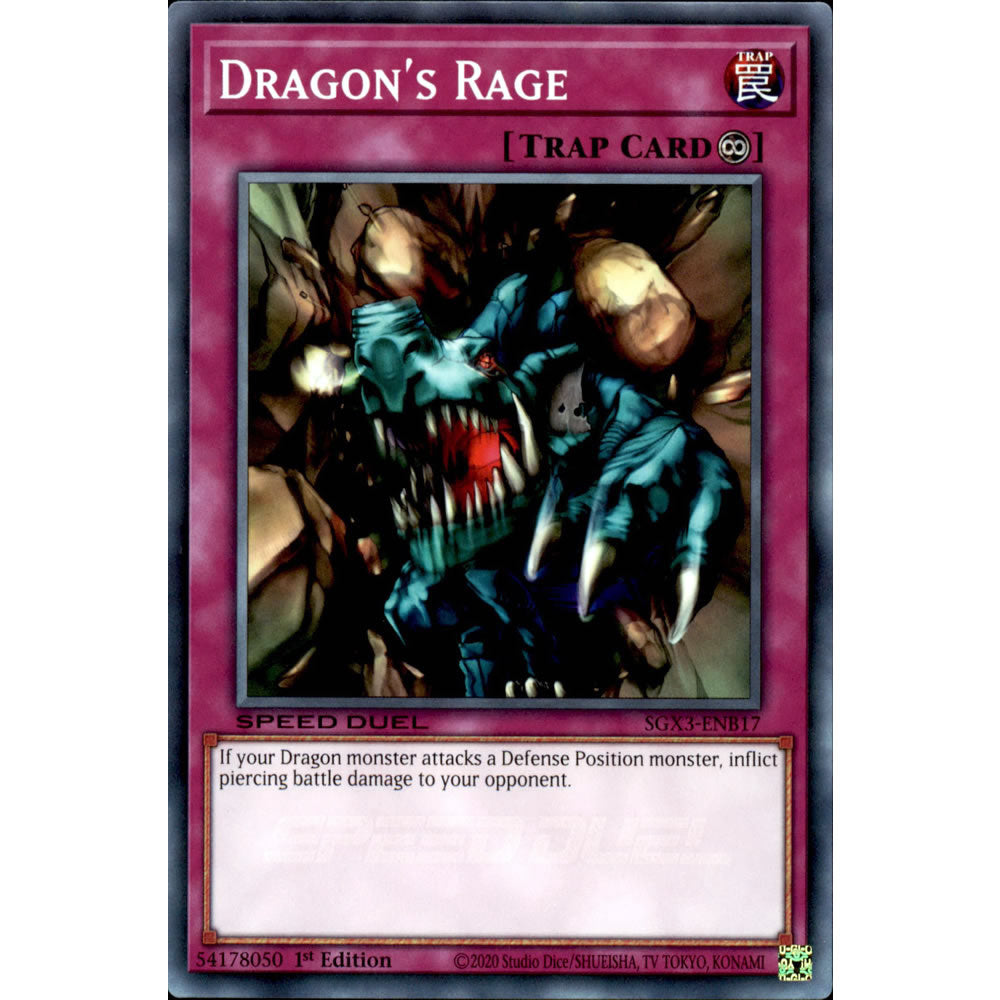 Dragon's Rage SGX3-ENB17 Yu-Gi-Oh! Card from the Speed Duel GX: Duelists of Shadows Set