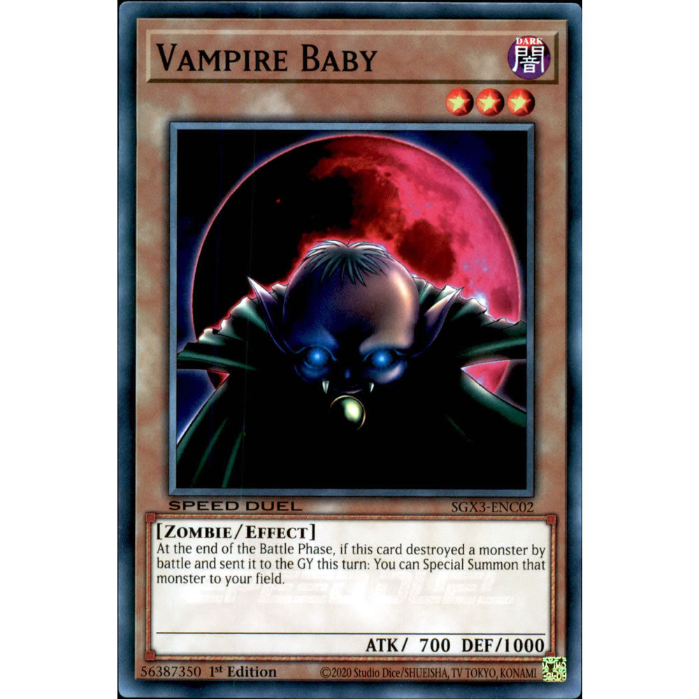 Vampire Baby SGX3-ENC02 Yu-Gi-Oh! Card from the Speed Duel GX: Duelists of Shadows Set