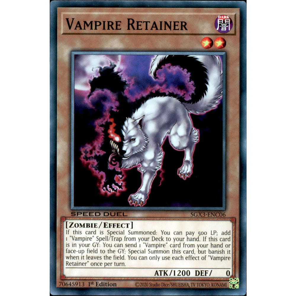 Vampire Retainer SGX3-ENC06 Yu-Gi-Oh! Card from the Speed Duel GX: Duelists of Shadows Set