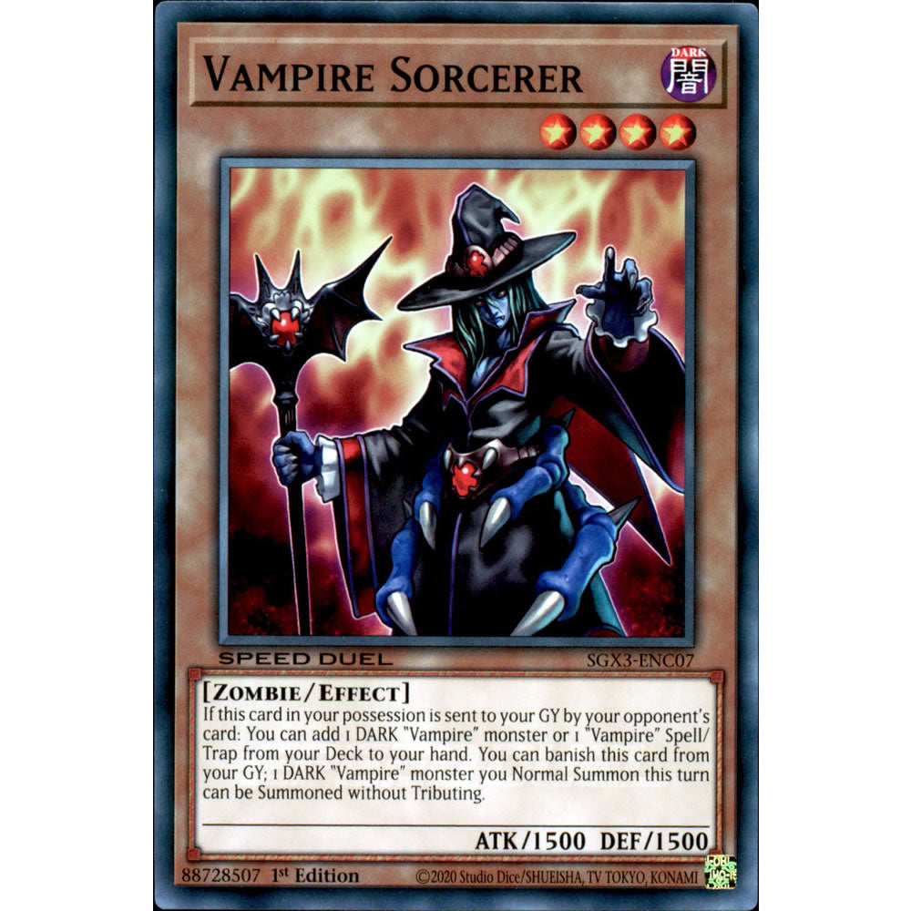 Vampire Sorcerer SGX3-ENC07 Yu-Gi-Oh! Card from the Speed Duel GX: Duelists of Shadows Set