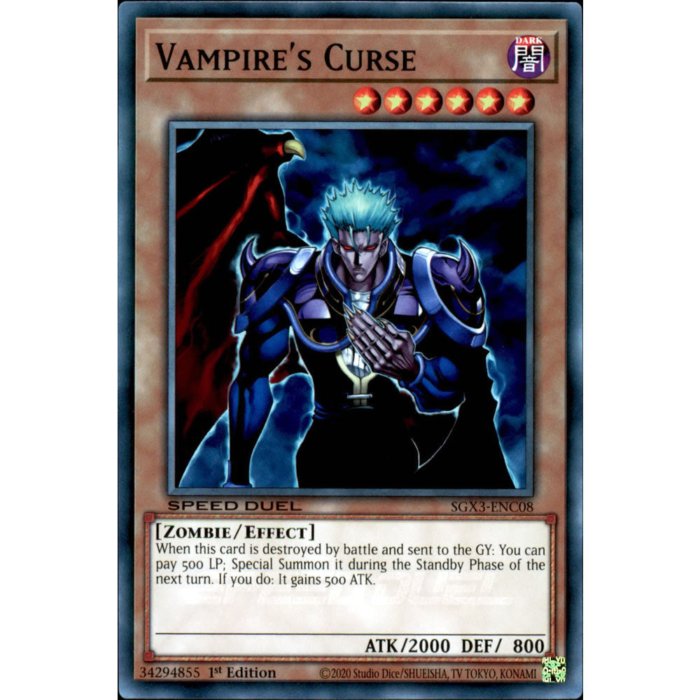 Vampire's Curse SGX3-ENC08 Yu-Gi-Oh! Card from the Speed Duel GX: Duelists of Shadows Set