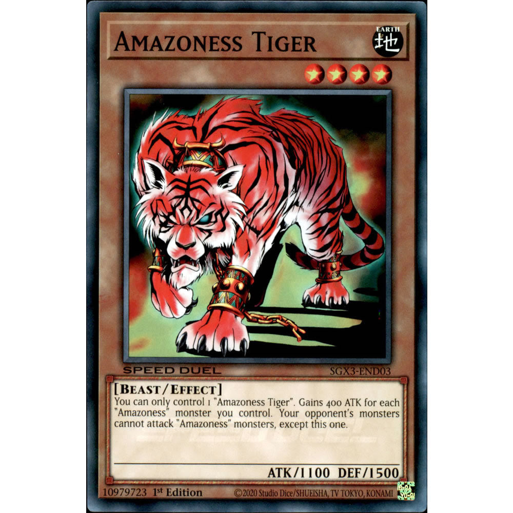 Amazoness Tiger SGX3-END03 Yu-Gi-Oh! Card from the Speed Duel GX: Duelists of Shadows Set