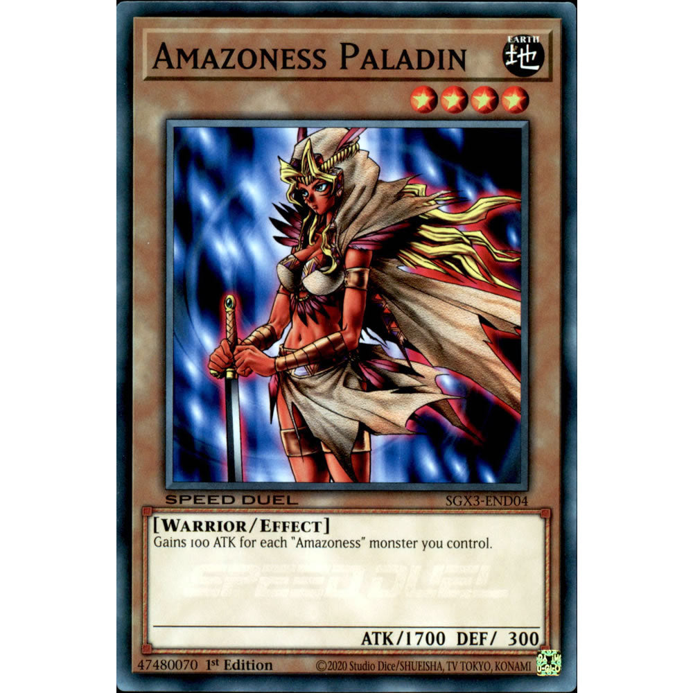 Amazoness Paladin SGX3-END04 Yu-Gi-Oh! Card from the Speed Duel GX: Duelists of Shadows Set