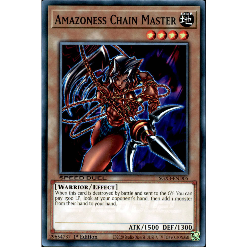 Amazoness Chain Master SGX3-END05 Yu-Gi-Oh! Card from the Speed Duel GX: Duelists of Shadows Set