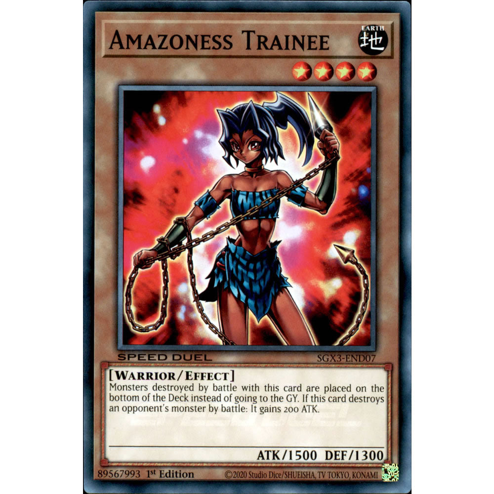 Amazoness Trainee SGX3-END07 Yu-Gi-Oh! Card from the Speed Duel GX: Duelists of Shadows Set