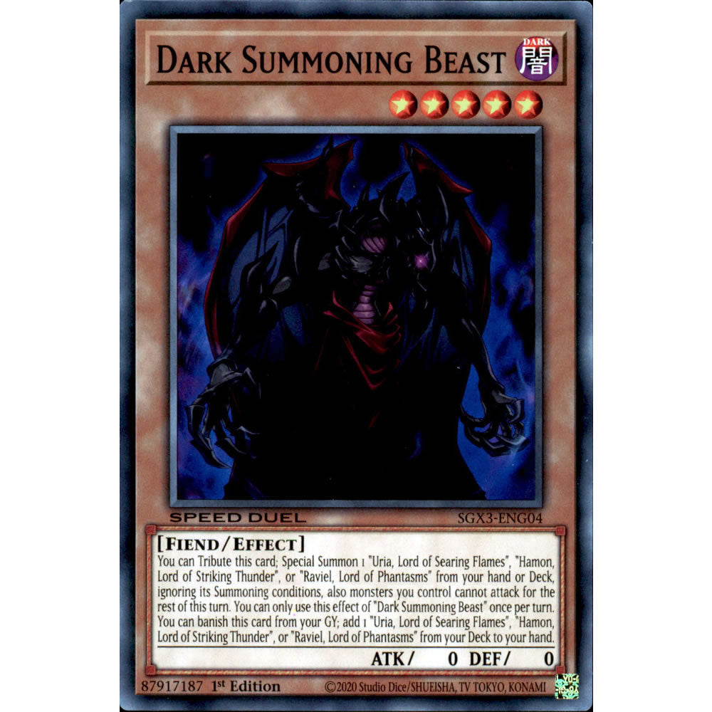 Dark Summoning Beast SGX3-ENG04 Yu-Gi-Oh! Card from the Speed Duel GX: Duelists of Shadows Set