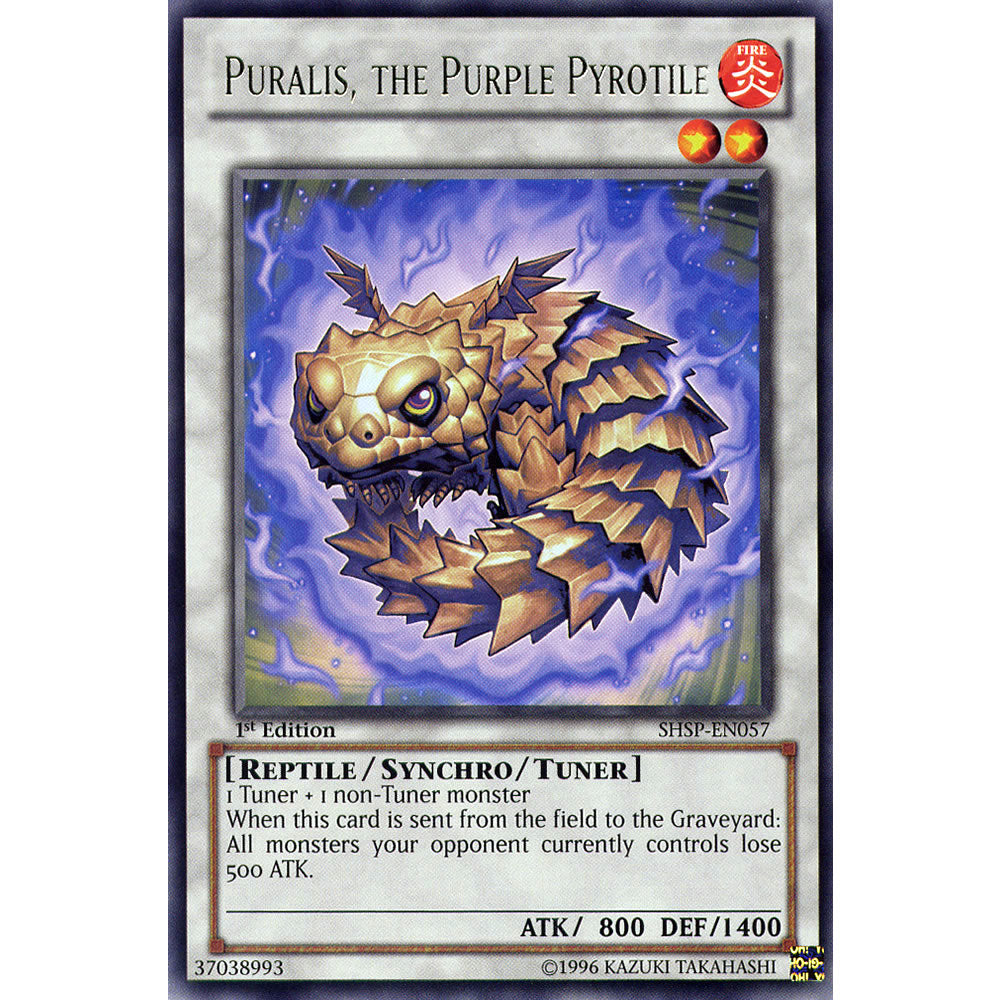 Puralis, the Purple Pyrotile SHSP-EN057 Yu-Gi-Oh! Card from the Shadow Specters Set
