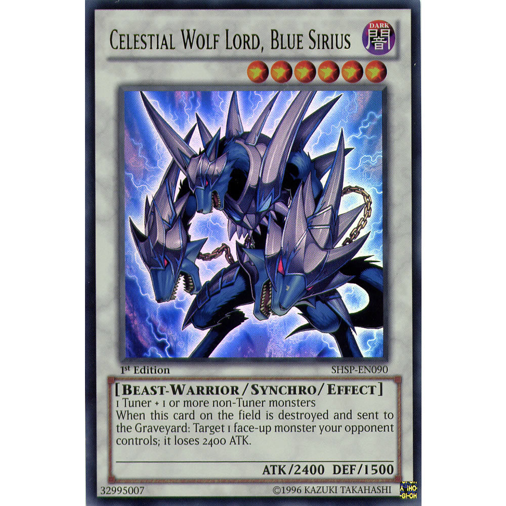 Celestial Wolf Lord, Blue Sirius SHSP-EN090 Yu-Gi-Oh! Card from the Shadow Specters Set