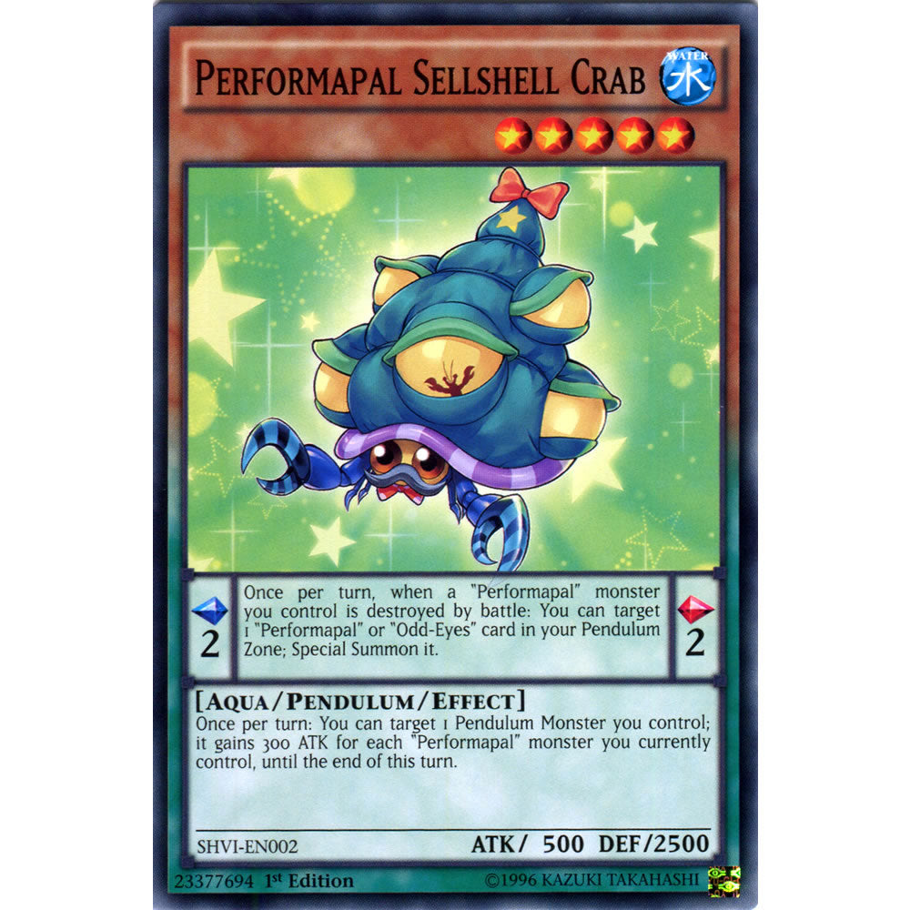 Performapal Sellshell Crab SHVI-EN002 Yu-Gi-Oh! Card from the Shining Victories Set