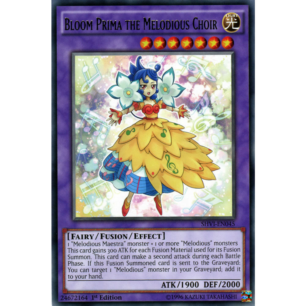 Bloom Prima the Melodious Choir SHVI-EN045 Yu-Gi-Oh! Card from the Shining Victories Set