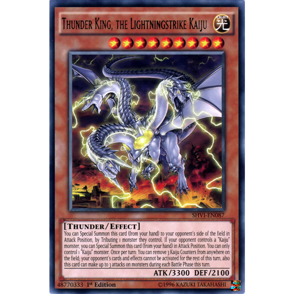 Thunder King, the Lightningstrike Kaiju SHVI-EN087 Yu-Gi-Oh! Card from the Shining Victories Set