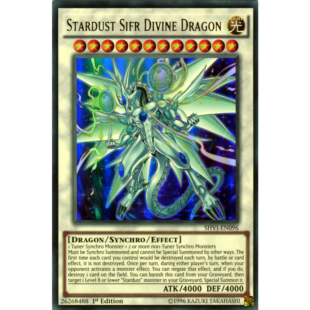 Stardust Sifr Divine Dragon SHVI-EN096 Yu-Gi-Oh! Card from the Shining Victories Set