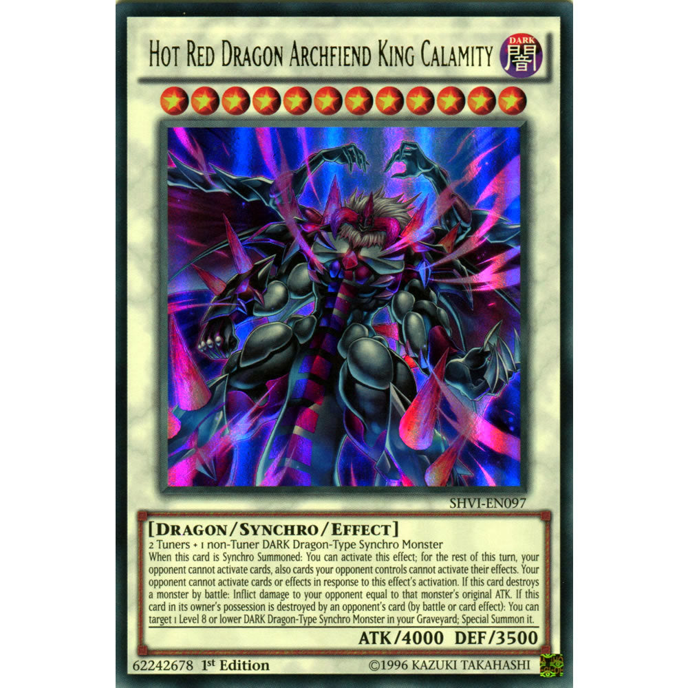 Hot Red Dragon Archfiend King Calamity SHVI-EN097 Yu-Gi-Oh! Card from the Shining Victories Set