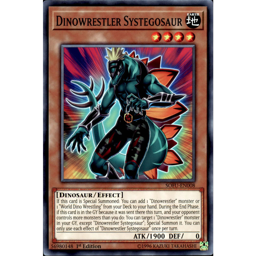 Dinowrestler Systegosaur SOFU-EN008 Yu-Gi-Oh! Card from the Soul Fusion Set