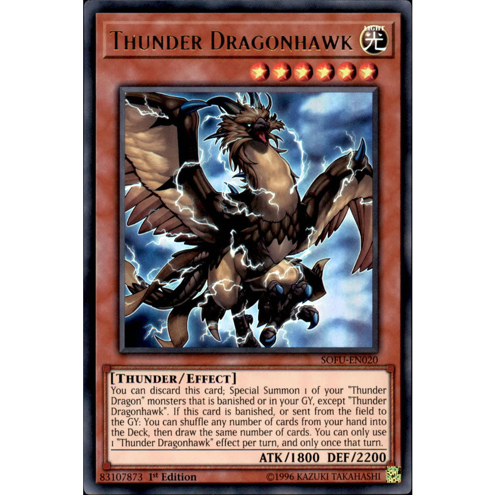 Thunder Dragonhawk SOFU-EN020 Yu-Gi-Oh! Card from the Soul Fusion Set