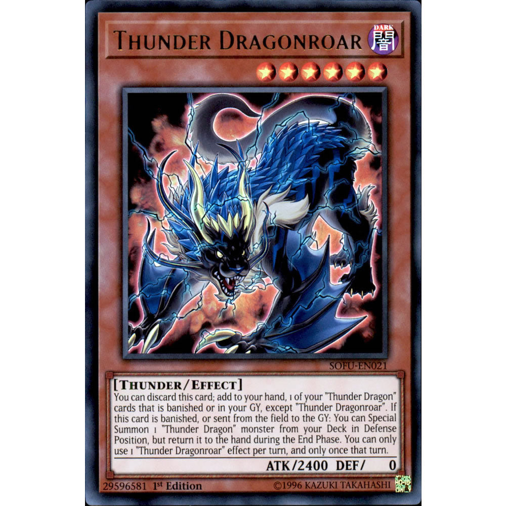Thunder Dragonroar SOFU-EN021 Yu-Gi-Oh! Card from the Soul Fusion Set