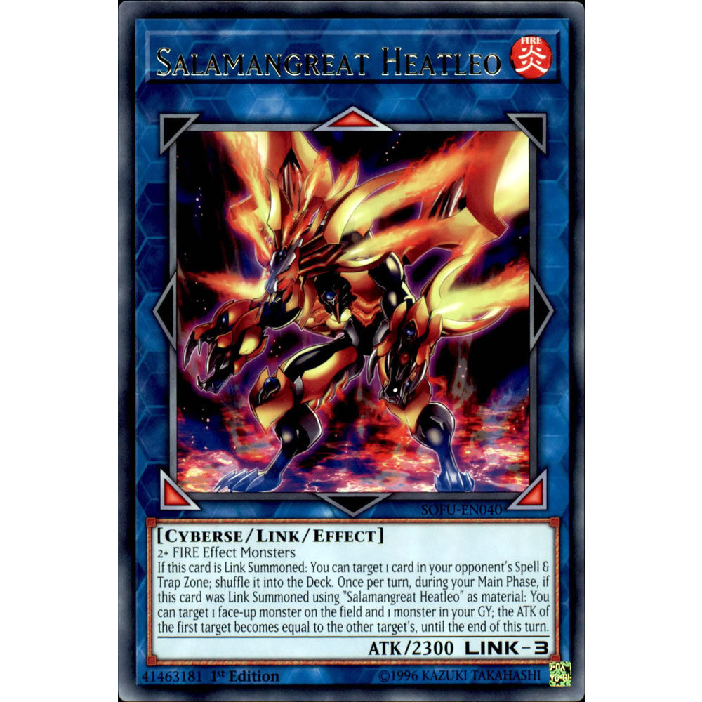 Salamangreat Heatleo SOFU-EN040 Yu-Gi-Oh! Card from the Soul Fusion Set