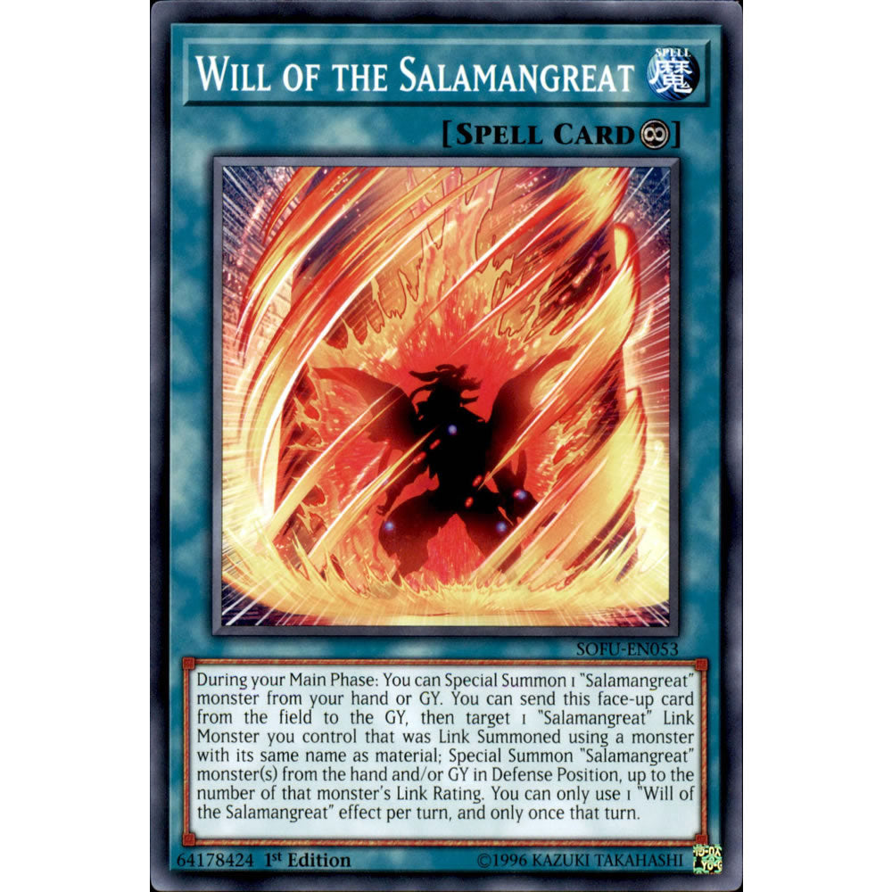 Will of the Salamangreat SOFU-EN053 Yu-Gi-Oh! Card from the Soul Fusion Set