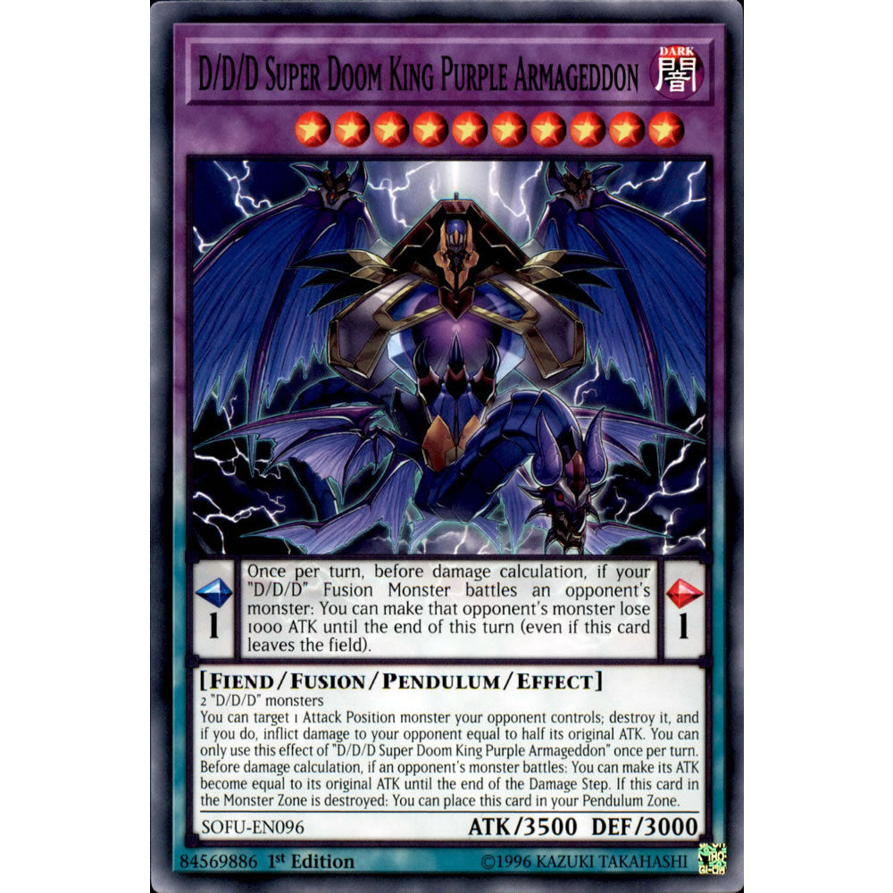 D/D/D Super Doom King Purple Armageddon SOFU-EN096 Yu-Gi-Oh! Card from the Soul Fusion Set