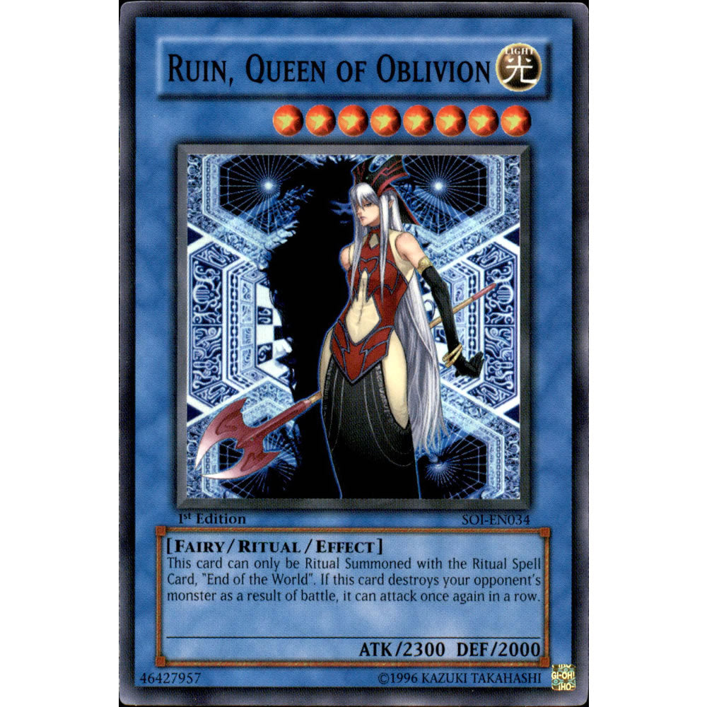 Ruin, Queen of Oblivion SOI-EN034 Yu-Gi-Oh! Card from the Shadow of Infinity Set