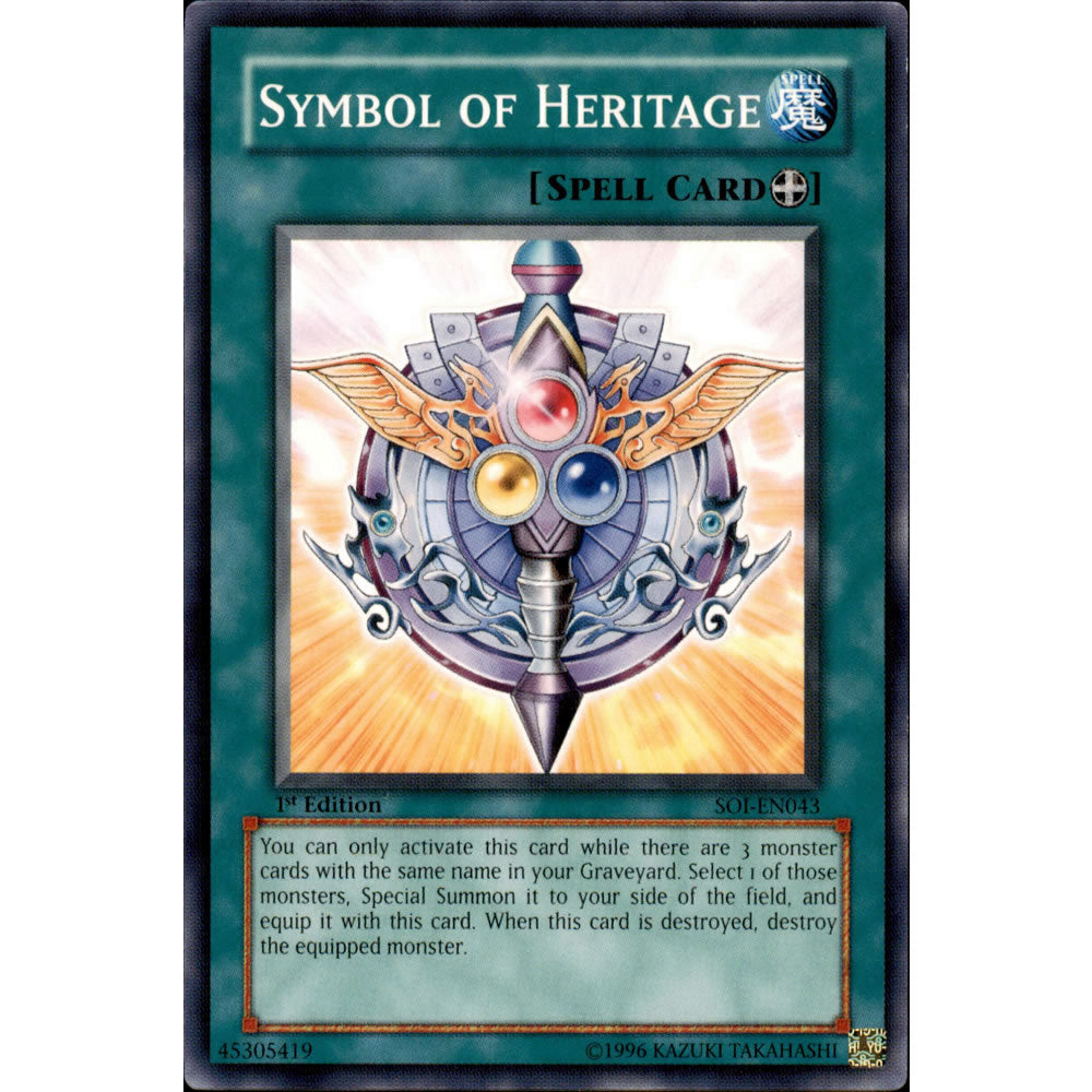 Symbol of Heritage SOI-EN043 Yu-Gi-Oh! Card from the Shadow of Infinity Set