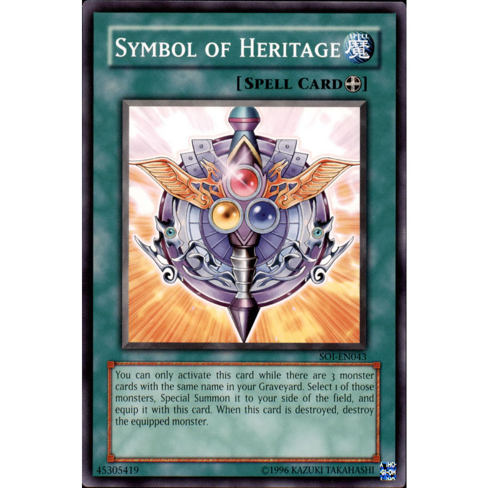 Symbol of Heritage SOI-EN043 Yu-Gi-Oh! Card from the Shadow of Infinity Set