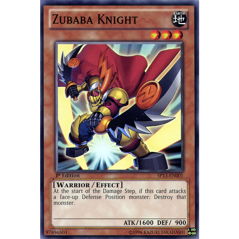 Zubaba Knight SP13-EN001 Yu-Gi-Oh! Card from the Star Pack 2013 Set