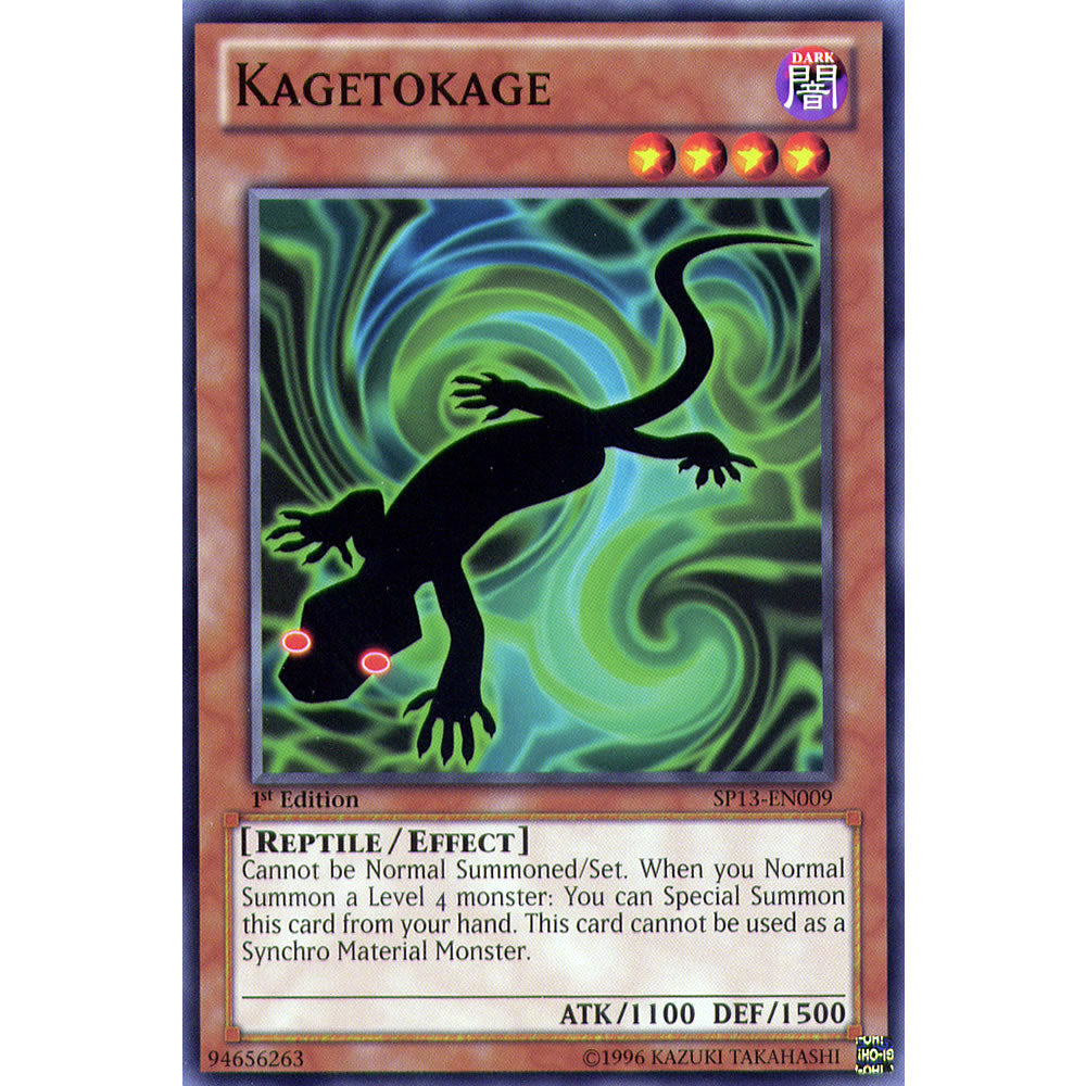 Kagetokage SP13-EN009 Yu-Gi-Oh! Card from the Star Pack 2013 Set