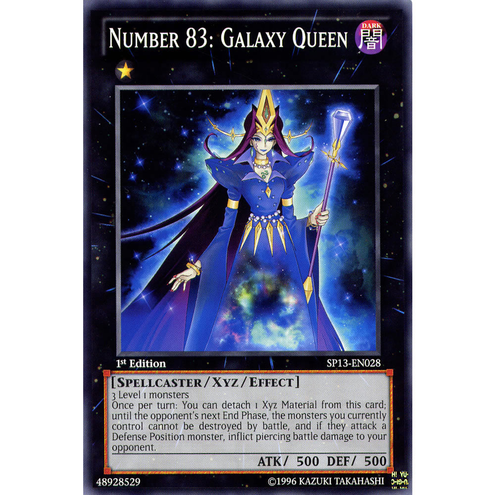 Number 83: Galaxy Queen SP13-EN028 Yu-Gi-Oh! Card from the Star Pack 2013 Set