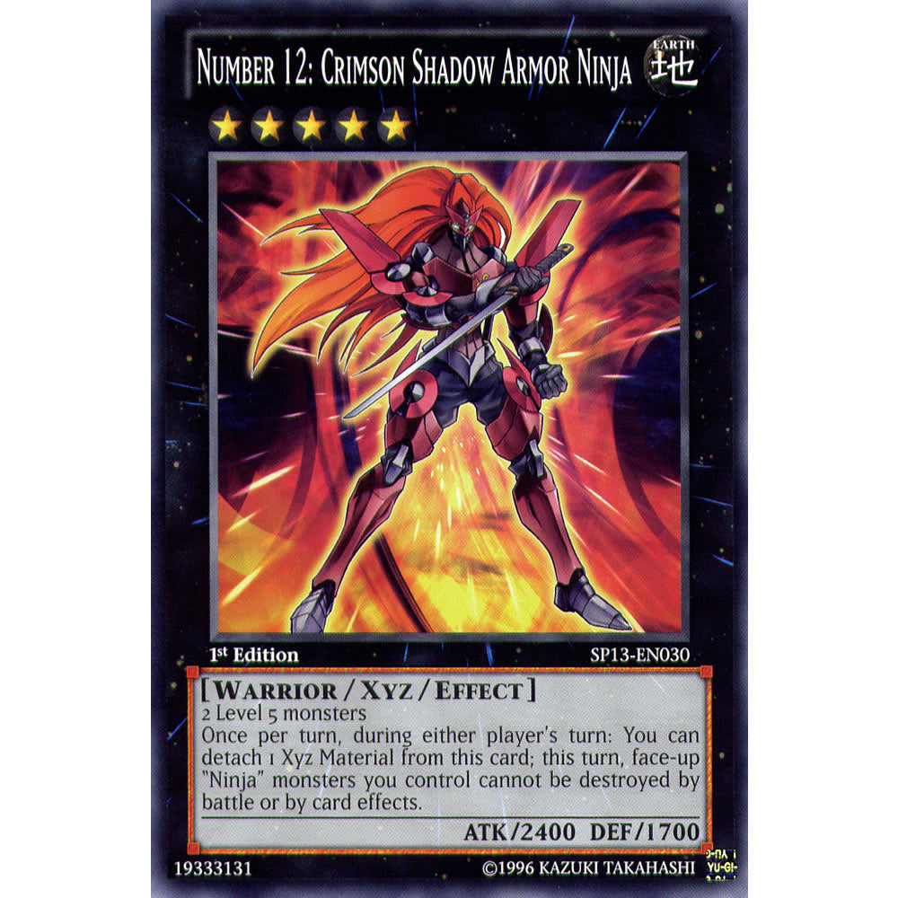 Number 12: Crimson Shadow Armor Ninja SP13-EN030 Yu-Gi-Oh! Card from the Star Pack 2013 Set
