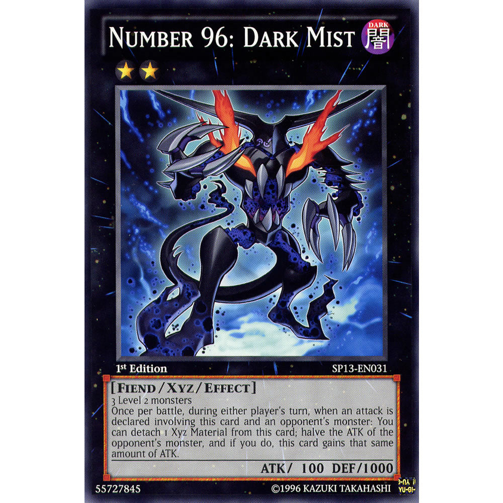 Number 96: Dark Mist SP13-EN031 Yu-Gi-Oh! Card from the Star Pack 2013 Set
